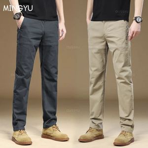 MINGYU marque vêtements hommes Cargo pantalon de travail 97 coton épais couleur unie porter coréen gris pantalon décontracté mâle grande taille 38 40 240321