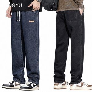 Mingyu Marque Vêtements Hiver Fourrure Design Cott Jeans Hommes Taille Élastique Denim Pantalon Travail Pantalon Coréen Mâle Plus Taille 4 5 6XL 48ya #
