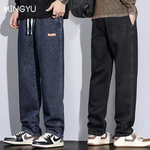 MINGYU marque vêtements hiver fourrure conception coton jean hommes taille élastique Denim pantalon travail coréen pantalon mâle grande taille 4 5 6XL 2312129