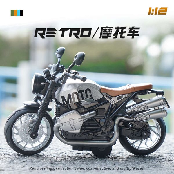 Mingyuan – boîte de moto en alliage Latte simulé 1:12, modèle Q, son et lumière, jouet cadeau Echo Boy