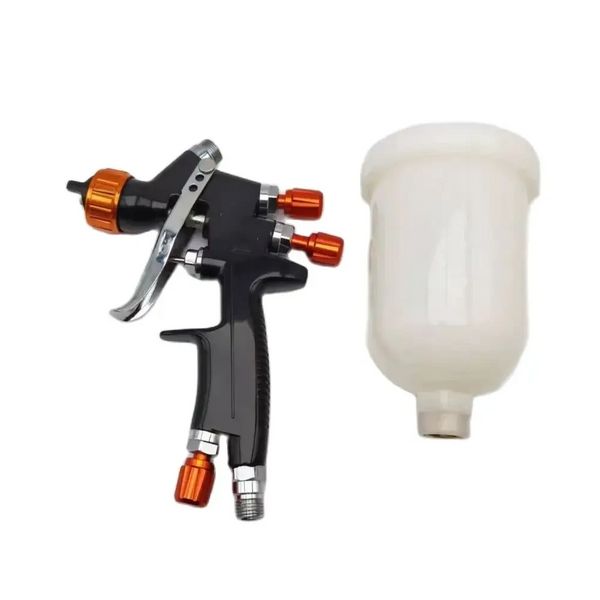 Mini pistola de pulverización de boquilla de 1.2 mm con adaptador de 250cc Copa de plástico Reparación de carpetas de pistola Aerógrafo para pintura Kit de boquilla de 1.0 mm