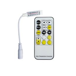 Mini 15 sleutels Dimmer Controller Twee draad RF afstandsbediening voor neon buis met één kleur en COB 2835 5050 5730 LED Strip Licht DC5-24V