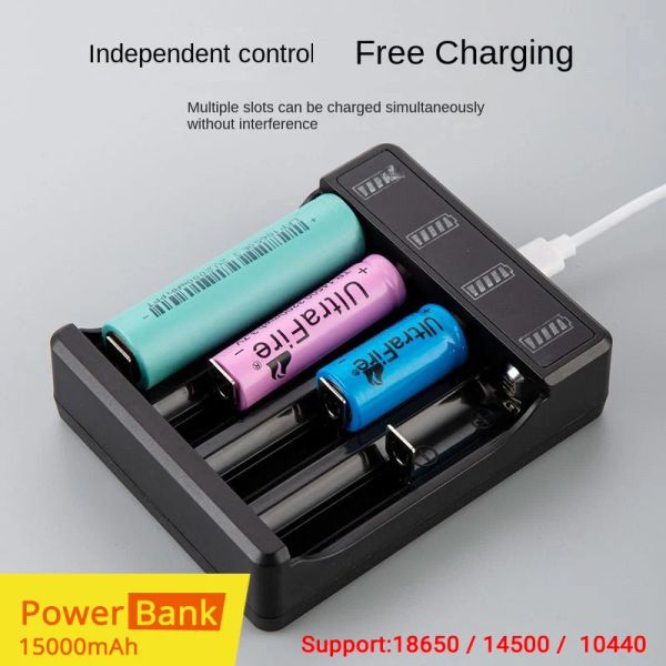MINI 15000mAh Banque d'alimentation Power USB Type C Boîte de charge 3.7V 4 * 18650 Rangement de charge de batterie sans batterie pour iPhone Xiaomi Huawei