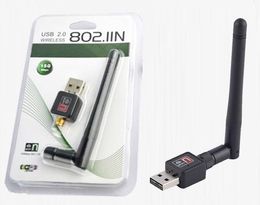 Mini 150Mbps USB WiFi Adaptateur sans fil Réseau Carte réseau Adaptateur LAN avec antenne 2dbi pour accessoires informatiques DHL gratuit