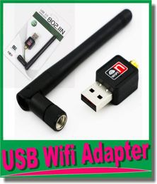 Mini 150 Mbps USB WiFi draadloze adapters Netwerknetwerkkaart LAN-adapter met 2dbi-antenne voor computeraccessoires3189494