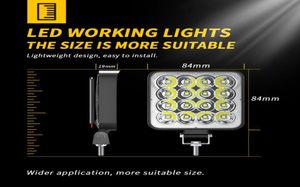 Mini 16 LED 48W Werklamp Lamp Vierkante Spotlight 12V 24V Offroad Bar 4X4 4WD Voor Vrachtwagen Auto SUV ATV Koplamp Auto9882489