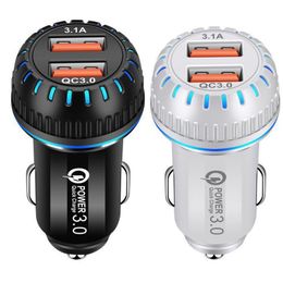 Mini chargeur de voiture USB 2.4A chargeur rapide double chargeur USB adaptateur allume-cigare de voiture