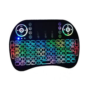 Mini teclado Gamin inalámbrico retroiluminado de 2,4 GHz portátil de mano con teclados retroiluminados con panel táctil para PC/Smart TV/Android TVBox 1 unids/lote