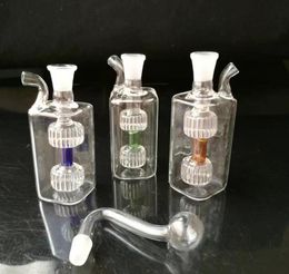 Mini 2 pots ronds, nouveaux bangs en verre uniques Pipes en verre Pipes à eau Hookah Oil Rigs Fumer avec Drope