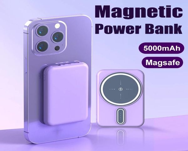 Mini banque d'alimentation magnétique 20000mAh chargeur portable haute capacité sans fil charge rapide batterie externe pour iPhone Xiaomi9209393