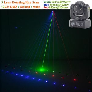 Mini 3 Heads RGB Laserhaai Moving Beam Light DMX Professional Bar Party Disco Show DJ Stage Verlichting Verbazing