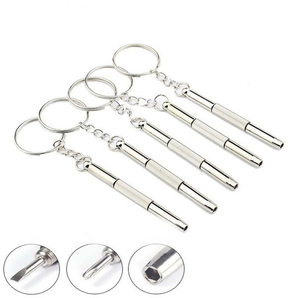 Mini 3 en 1 porte-clés porte-clés tournevis Mobile lunettes de soleil montre Kit de réparation outil outils DH2014