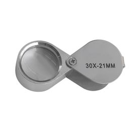 Mini 30,20,10x21mm Loupes Bijoux Diamant Loupes Loupe Ingénieuse portable Loupe Loupe Couleur argent avec vente au détail