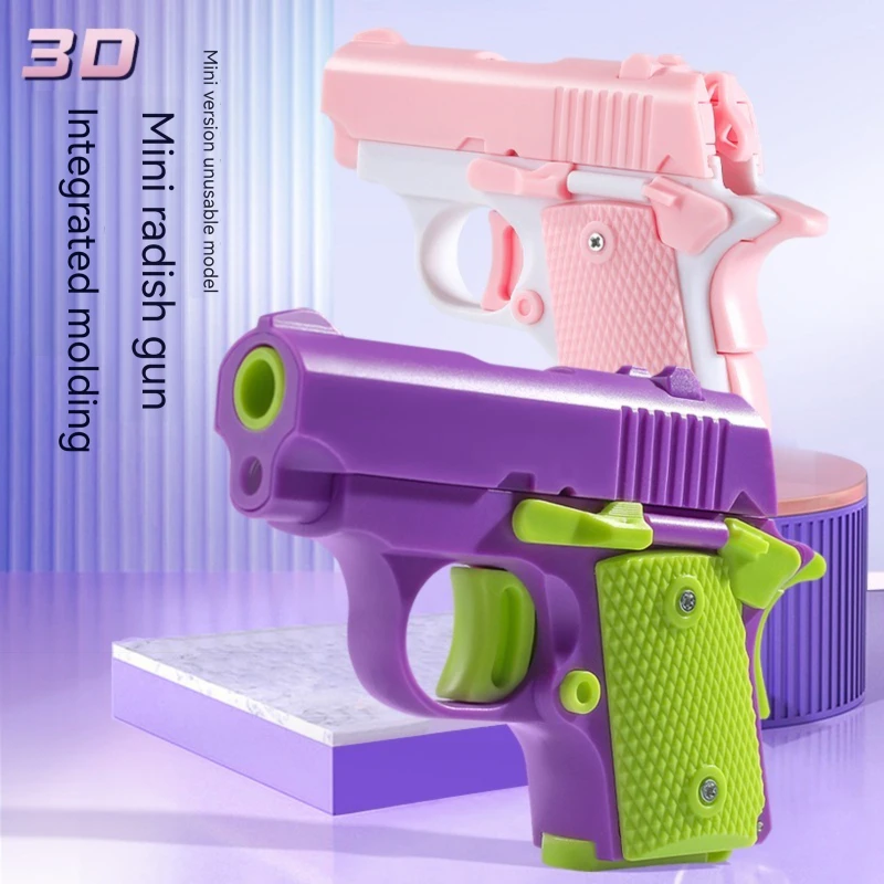 MINI 3D Toy Gun Model Cannot Shoot M1911 Colt Fidget Depression Toy Adults Toy Pistol Luminous Boys Birthday Gifts