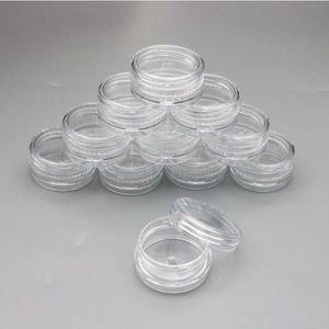 Mini 3G PS Plastic Jar 3G Gram Pot 3 ml Échantillon Jar Cosmetic Tiny Conteneurs pour la maquillage de voyage, l'ombre à paupières, les ongles, la poudre, les gemmes