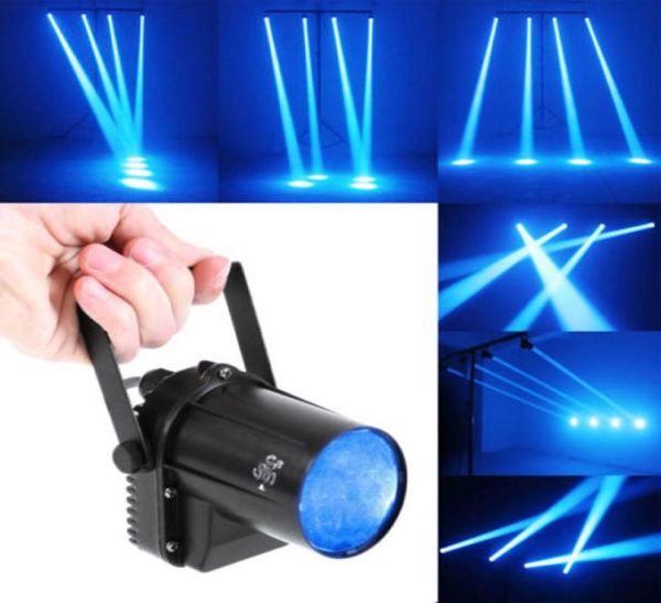 Mini 3W bleu LED scène lumière lampe projecteur Disco Dance Party Club KTV DJ Bar Spin Laser effet d'éclairage de scène projecteur Pinspot2690149