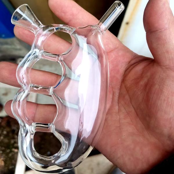 Mini narguilé en verre portable de 4,5 pouces avec pipe à fumer à 4 trous