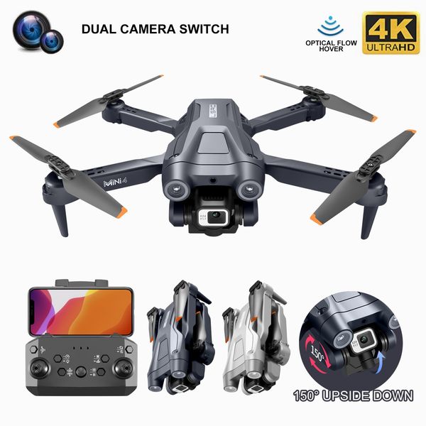 Mini 4 dron 1080p 4K HD Cámara dual Wifi FPV Quadcopter Flujo óptico de flujo óptico Evitación de obstáculos RC Juguete de regalo de drones