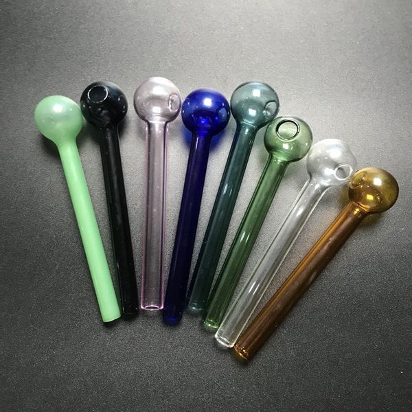 GC Mini 4 pouces Type droit Tuyaux en verre Pyrex Tuyaux de brûleur à mazout portatifs Accessoires de fumer Coloré Rose Bleu Pour Bongs en verre Dab Rigs