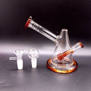 Mini 5.5 pouces Narguilés Orange Conique Verre Eau Bong Mâle 14mm pour Huile Dab Rigs Fumer Pipes