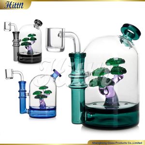 Mini 5,5 inch Cloche Dab Rig Bonsai Boom Glazen Bong Groet Grenen Percolaor Pijp met 14mm Quartz Banger voor Dabben