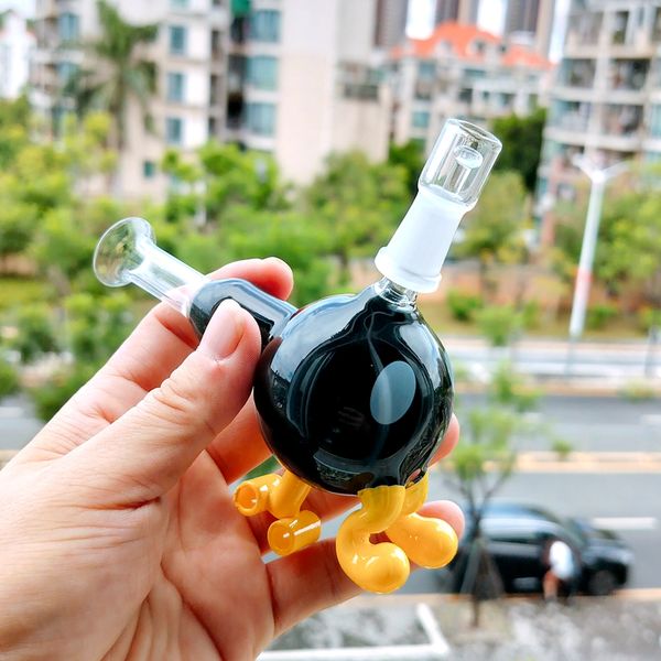 Mini 5 pouces mignon verre eau bang narguilés fumer tuyaux avec 10mm joint mâle huile Dab Rigs