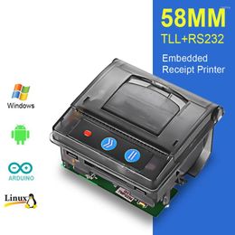 Imprimante de panneau de reçu thermique intégrée Mini 58mm Interface LRS232 Compatible QR203 Micro Module ticket code à barres Impresora
