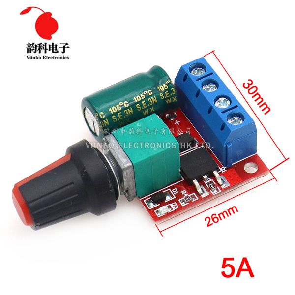 MINI 5A 90W PWM 12V DC MOTEUR MOTEUR MODULE DE CONTRÔLEUR DC-DC DC 4.5V-35V ADMITABLE RÉGULATEUR DE CONTRÔLE DE RÉGULATEUR DE RÉGULATRE