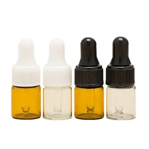Mini flacons compte-gouttes d'huile essentielle en verre ambré de 5ML, rechargeables, vides, pour parfum, cosmétique, liquide, lotion, récipient de stockage d'échantillons