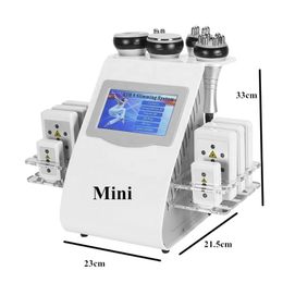 Mini 6 en 1 Face Masajeador Dispositivos RF Equipo RF 40K Cavitación Vacuación y Máquina de belleza láser de Lipo para la piel Apretando el instrumento de belleza de elevación de la cara