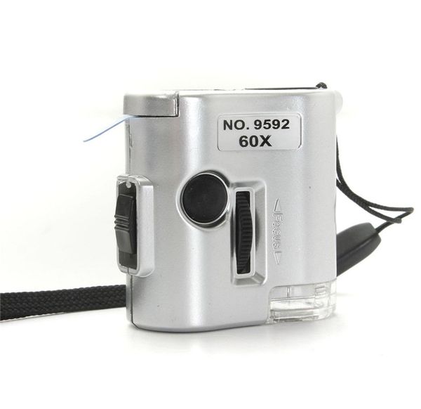 Mini microscopio 60X, lupa iluminada, lupa de cristal para joyero, lente con luz LED UV, herramienta de reparación de relojes 3105309