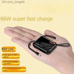 Mini banque d'alimentation à Charge ultra rapide 66W, petit Portable pour téléphone, Charge Flash, alimentation Mobile Q230826