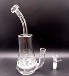Mini cachimbas Bong de agua de vidrio transparente de 8,5 pulgadas con filtros de panal Pipas para fumar de estilo clásico con hembra de 14 mm