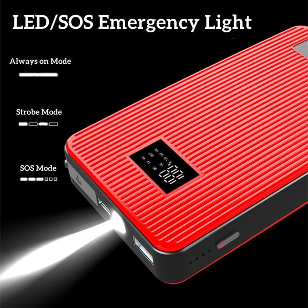 Mini 800A Car Startter Battery Battery Cargador de 8000 mAh Potencia portátil Booster Luces LED LEADLER DEL DISPOSITIVO DEL DISPOSITIVO DE INFORMACIÓN PARA COCHOS DE 12 V