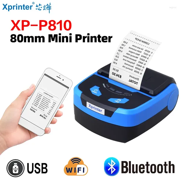 Mini imprimante thermique Portable sans fil 80mm, pour tickets de caisse, Bluetooth, téléphone Portable, Android POS, PC, facture de poche XP-P810