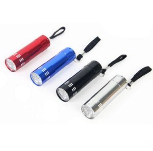 Mini 9 lumières LED lampe de poche d'urgence torche en alliage d'aluminium lampe violette lumière UV lampe de poche à lumière noire lampes de poche extérieures portables torches