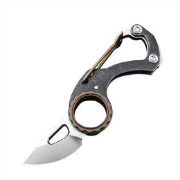 Mini couteau de poche à lame en acier inoxydable 9802, Camping EDC chasse porte-clés couteaux pliants
