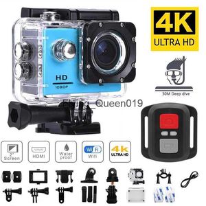Mini-actiecamera 4K video-opnamen Sportcamera 1080P / 30FPS WiFi 2,0 inch scherm 170D onderwater waterdichte helmvideo met afstandsbediening HKD230828 HKD230828
