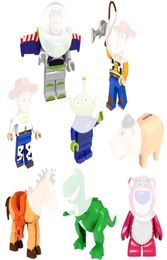 Mini Figura de acción Bomba Buzz Woody Jessie Alien Bulleye Lotso Rex The Green Dinosaur Hamm Builds Blocks Toy para 3023077