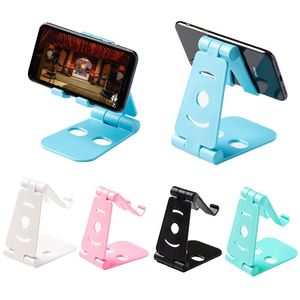 Mini escritorio perezoso ajustable Soportes plegables para teléfono de escritorio Soporte plegable para teléfono celular con paquete al por menor