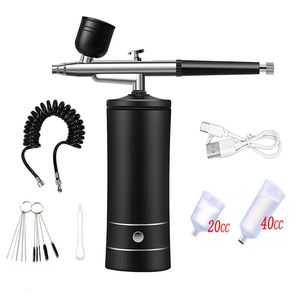 Mini Luchtcompressor Kit AirBrush Verfspuitpistool Airbrush Voor Nail Art Tattoo Craft Cake Nano Fog Mist Spuit 240322