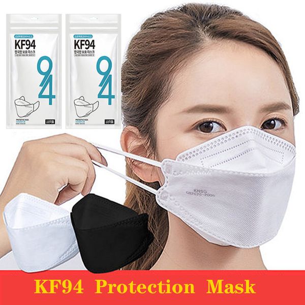 Masque KF94 anti-poussière et anti-gouttelettes pour adultes Masques jetables pliants en feuille de saule de qualité Masque emballé individuellement