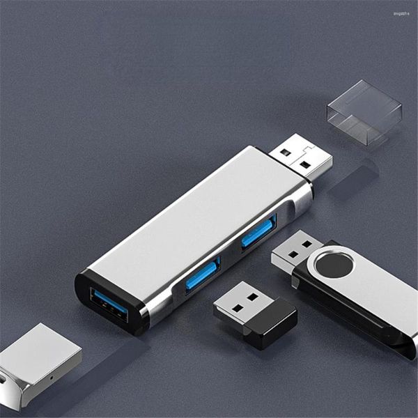 Mini aluminio 3 puertos USB 3.0 Hub Extensions 2.0 Estación de adaptador Divisor de datos portátil ultra delgado