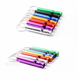 Mini aluminium hondenfluitjes voor training met sleutelhanger Sleutelhanger Outdoor Survival Emergency Exploring Puppy Whistle ZC134