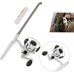 MINI Aluminium Pocket Pen Tail à pêche bobine Pole compact Pâtique de la taille d'un stylo léger pour les amateurs de pêche ou les collectionneurs 240407