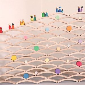 Mini boogblokken Beech Wood Toys Stacking Bouwstenen Open einde Play Game Montessori Educatief houten speelgoed voor kinderen