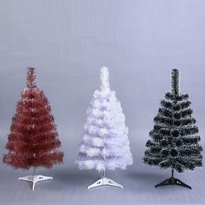 Mini árbol de navidad artificial pequeño árbol de navidad 60 cm año adornos para el hogar decoraciones de escritorio plástico blanco árbol de navidad 201027