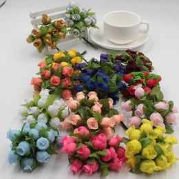 Mini kunstmatige bloem zijden roos nep bloemen boeket voor bruiloft feest tuin bloemen diy krans plakboek kantoor huisdecoratie