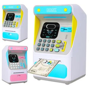 Mini banque d'argent ATM avec serrure électronique, reconnaissance faciale, défilement automatique, pièce de monnaie en papier pour enfants, adolescents, garçons et filles, 240307