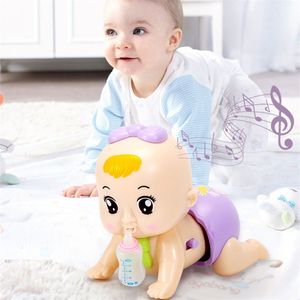 Mini Baby Crawl Toys Cute Toddle Puzzle Electric Music Girls Boys Guide Aprender educación temprana 0 12 meses 220715